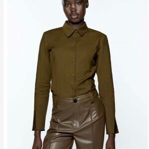 ZARA Fitted Stretch Shirt Sizes M,  L NEW WITH TAG!